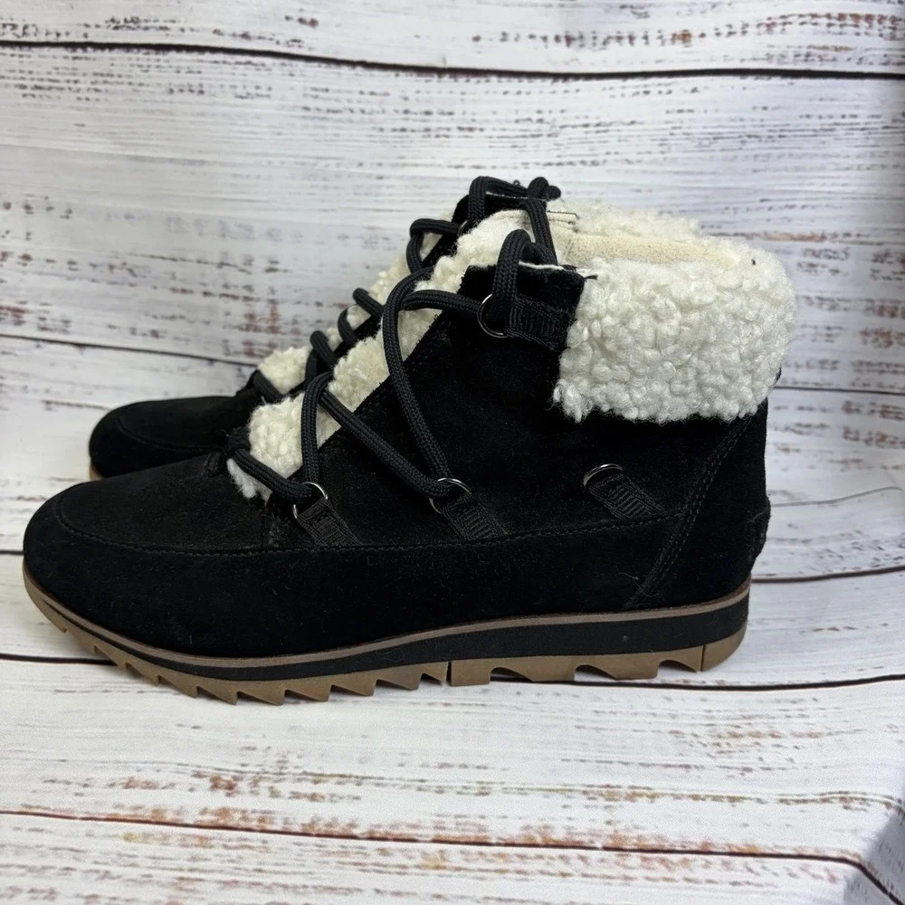Sorel Women's Harlow Lace Cozy Boot — Waterproof Leather Ankle Booties Size 8.5‎